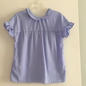 Blue and white striped blouse. Size M.